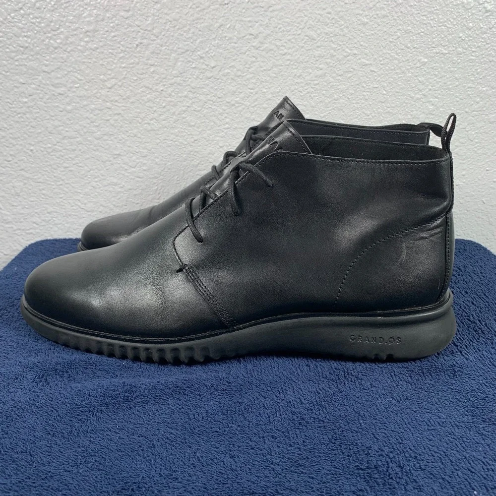 Cole Haan Chukka Boots Mens Size 12 M Black Leather 2.ZeroGrand Style C26198